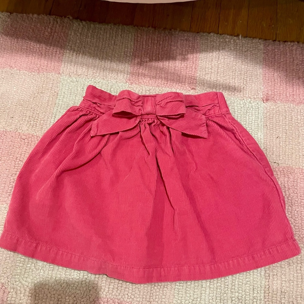 Hanna Andersson Pink Corduroy Skirt with Bow Size 100 3/4